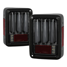 Cargar imagen en el visor de la galería, Spyder 07-16 Jeep Wrangler Version 2 Light Bar LED Tail Lights - Smoke (ALT-YD-JWA07V2-LBLED-BSM)