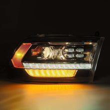 Cargar imagen en el visor de la galería, AlphaRex 09-18 Dodge Ram 1500HD PRO-Series Proj Headlights Plank Style Alpha Black w/Seq Signal/DRL