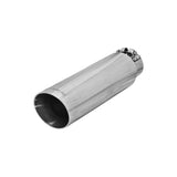 Exhaust Tip - 3.50 in. Angle Cut Polished SS Fits 2.50 in. Tubing - Clamp on