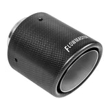 Exhaust Tip - 4 in. Rolled Angle Carbon Fiber Fits 2.5 in. Tubing - Weld On