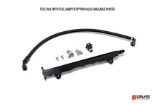 Cargar imagen en el visor de la galería, AMS Performance 08-15 Mitsubishi EVO X CNC Machined Aluminum Fuel Rail w/Pulsation Dampener - Black
