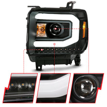 Cargar imagen en el visor de la galería, ANZO GMC SIERRA 1500 14-15 2500H/15-19 Projector Headlight Plank Style Black w/ Switchback (Halogen)