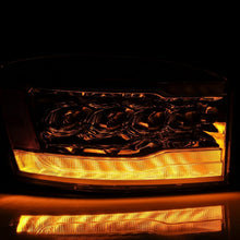 Cargar imagen en el visor de la galería, AlphaRex 06-08 Dodge Ram 1500HD NOVA LED Proj Headlights Plank Style Blk w/Seq Signal/DRL/Amber LED