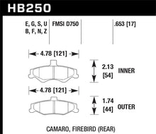 Cargar imagen en el visor de la galería, Hawk 98-02 Chevrolet Camaro 5.7L/3.8L / 98-02 Pontiac Firebird 5.7L/3.8L  HPS Street Rear Brake Pads