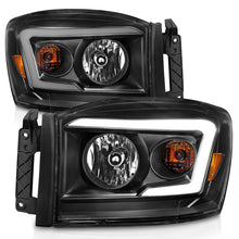 Cargar imagen en el visor de la galería, ANZO 06-09 Dodge RAM 1500/2500/3500 Headlights Black Housing/Clear Lens (w/ Light Bars)
