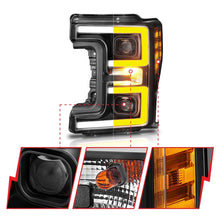 Cargar imagen en el visor de la galería, ANZO LED Headlights 17-18 Ford F-250 Super Duty Plank-Style L.E.D. Headlight Black (Pair)