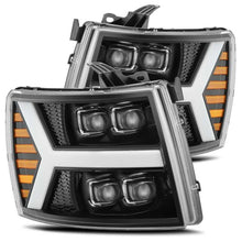 Cargar imagen en el visor de la galería, AlphaRex 07-13 Chevy 1500HD(NewBody) NOVA LED Proj Headlight Plank Sty Glos Blk w/Activ Lite/Seq Sig