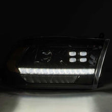 Cargar imagen en el visor de la galería, AlphaRex 09-18 Dodge Ram 1500HD PRO-Series Proj Headlights Plank Style Alpha Black w/Seq Signal/DRL