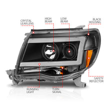Cargar imagen en el visor de la galería, ANZO 05-09 Toyota Tacoma Projector Light Bar Style Headlights w/ C Light Bar