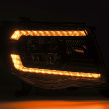 Cargar imagen en el visor de la galería, AlphaRex 05-11 Toyota Tacoma LUXX Crystal Headlights Plank Style Alpha Black w/Activation Light/DRL