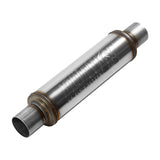 Flow FX Muffler - 2.50 In/Out - Round Body - Moderate Sound - Stainless Steel