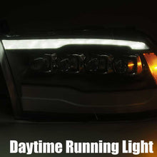 Cargar imagen en el visor de la galería, AlphaRex 09-18 Dodge Ram 1500HD NOVA LED Projector Headlights Plank Style Design Alpha Black w/DRL