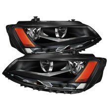 Cargar imagen en el visor de la galería, xTune Volkswagen Jetta 11-14 Amber Crystal Headlights Black HD-JH-VJ11-AM-BK
