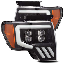 Cargar imagen en el visor de la galería, AlphaRex 09-14 Ford F-150 NOVA LED Proj Headlights Plank Style Gloss Black w/Activ Light/Seq Signal