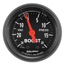 Cargar imagen en el visor de la galería, Autometer Z Series 52mm 20 PSI Mechanical Boost Vacumm Gauge