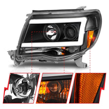 Cargar imagen en el visor de la galería, ANZO 05-09 Toyota Tacoma Projector Light Bar Style Headlights w/ C Light Bar