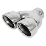 Exhaust Tip - Dual 3.5 in. Rolled Angle Polished SS Fits 2.50 in. Tubing-weld on