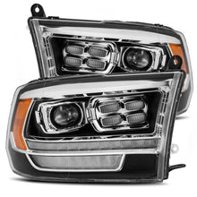 Cargar imagen en el visor de la galería, AlphaRex 09-18 Dodge Ram 2500 LUXX LED Proj Headlights Plank Style Black w/Activ Light/DRL