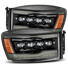 Cargar imagen en el visor de la galería, AlphaRex 06-08 Ram 1500HD NOVA LED Proj Headlights Plank Style Alpha Blk w/Seq Signal/DRL/Amber LED