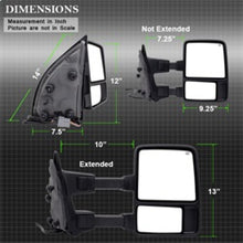 Cargar imagen en el visor de la galería, xTune Pair G2 Ford Superduty 99-07 Heated Amber Signal Telescoping Mirrors MIR-FDSD99S-G2-PW-AM-SET